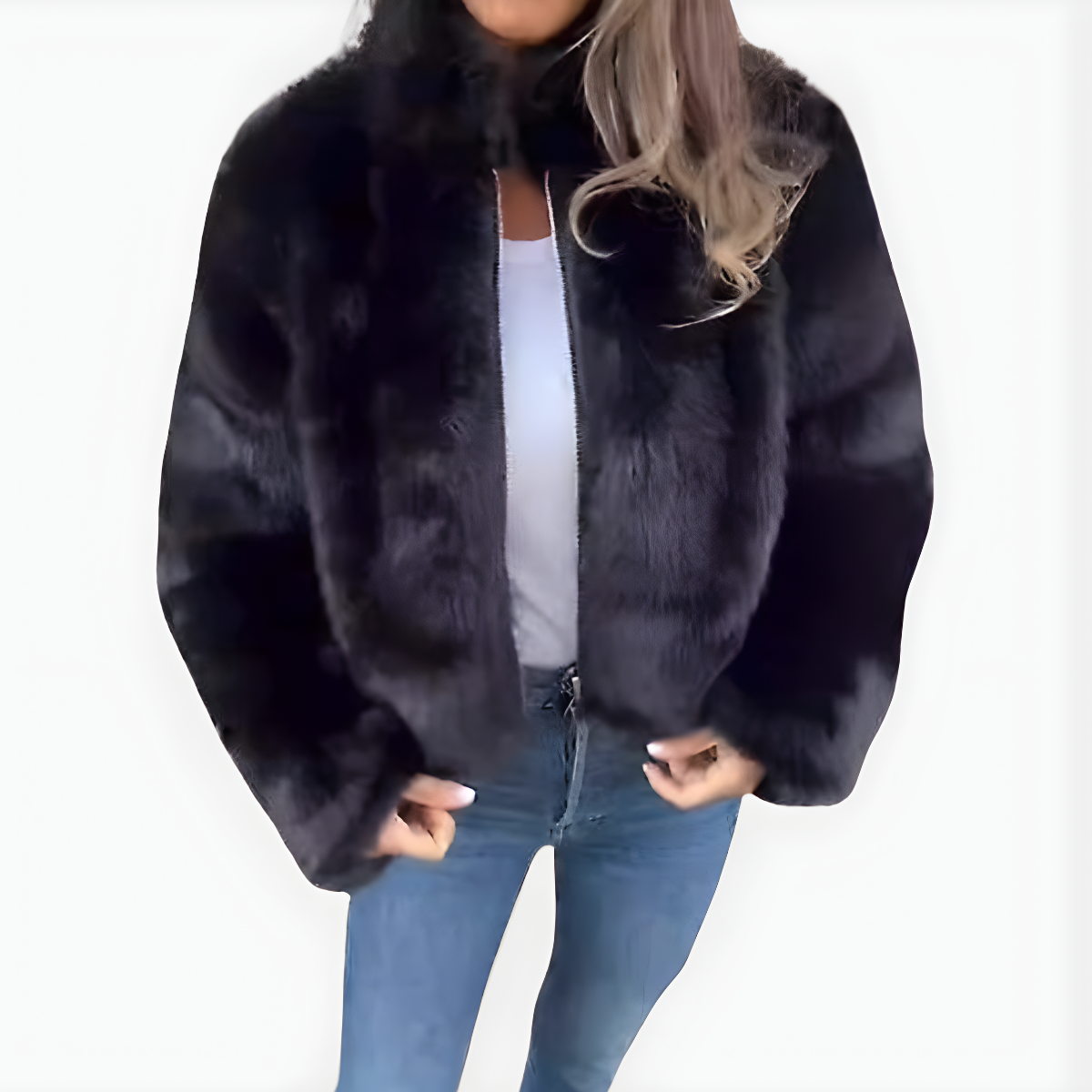 Aileen | Chaqueta de invierno de piel sintética con cuello alto