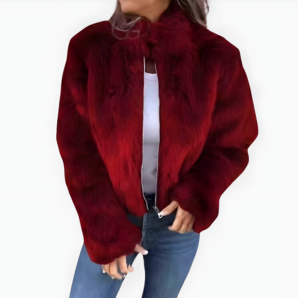 Aileen | Chaqueta de invierno de piel sintética con cuello alto