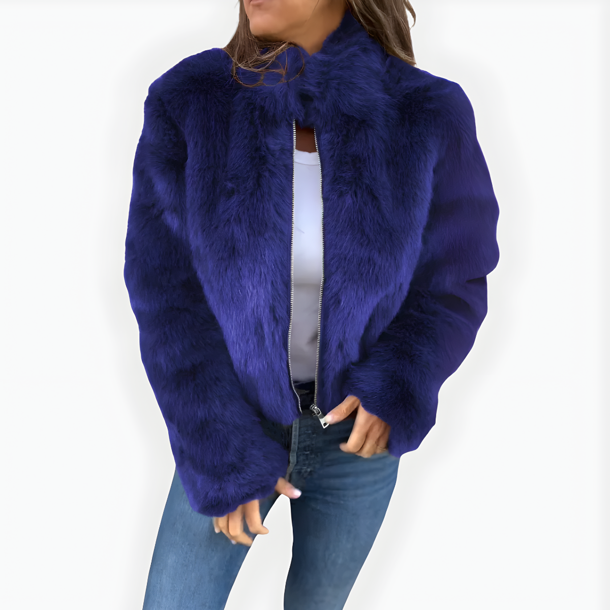 Aileen | Chaqueta de invierno de piel sintética con cuello alto